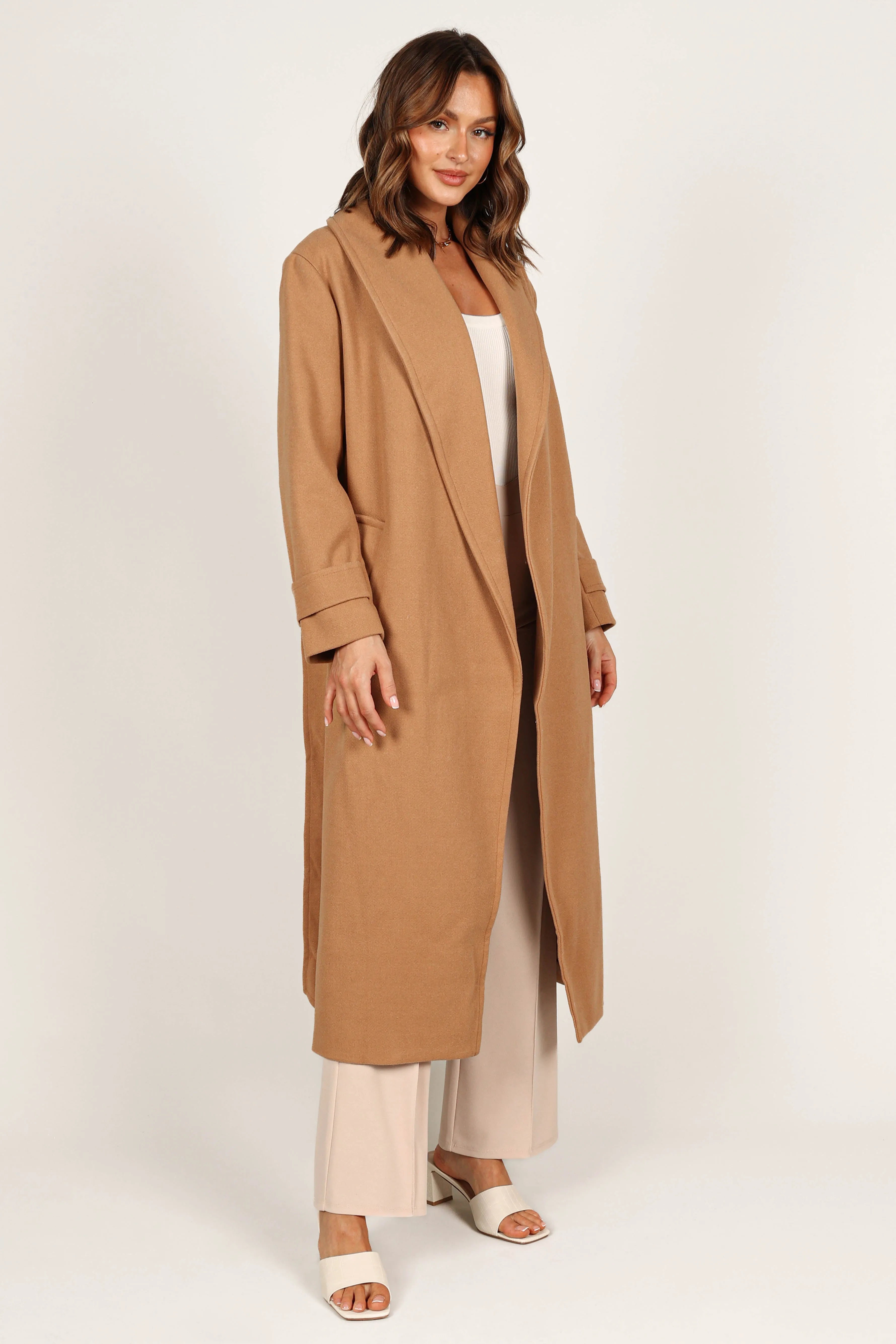 Emersyn Tie Front Coat - Camel