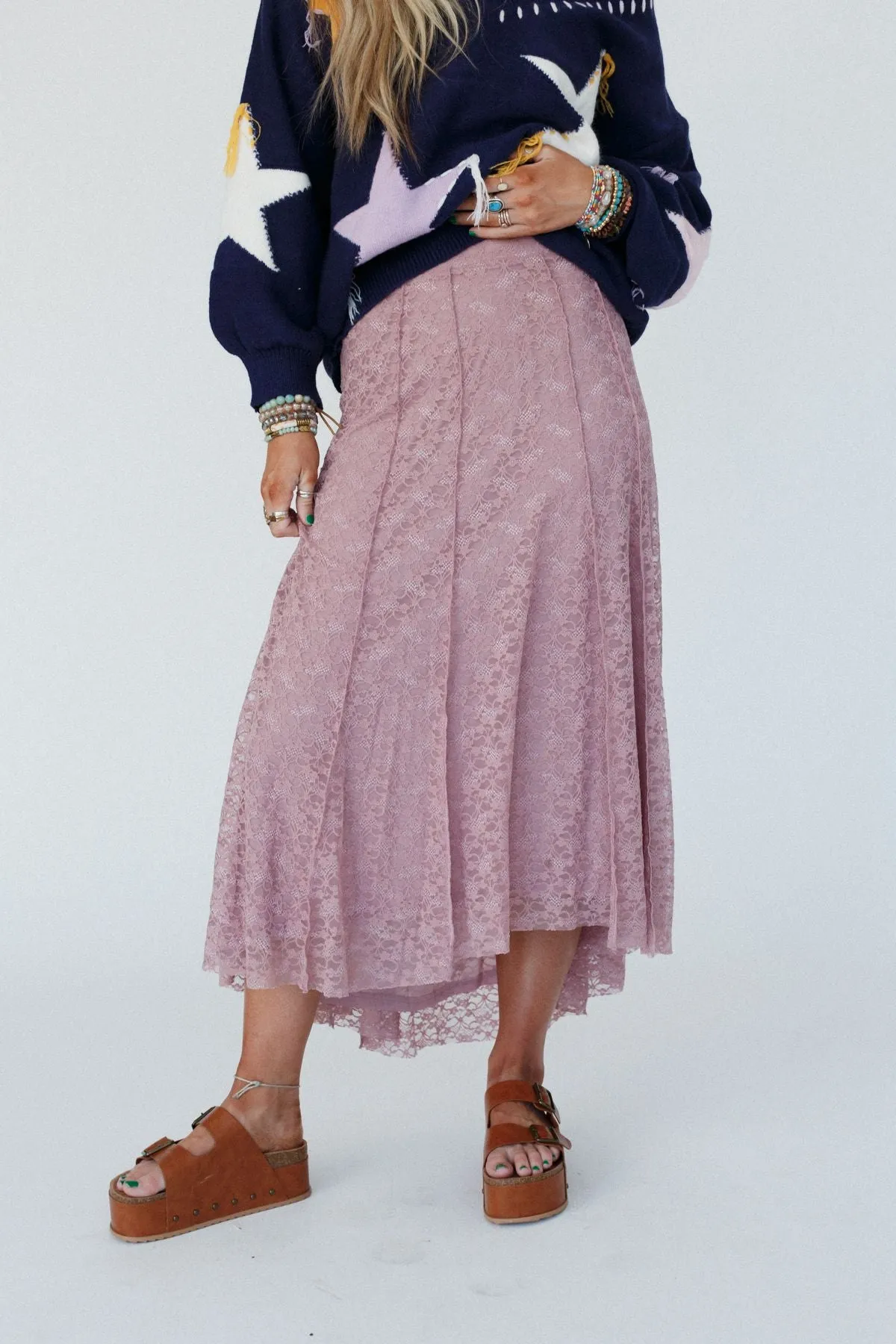 Emmeline Lace Skirt - Rose