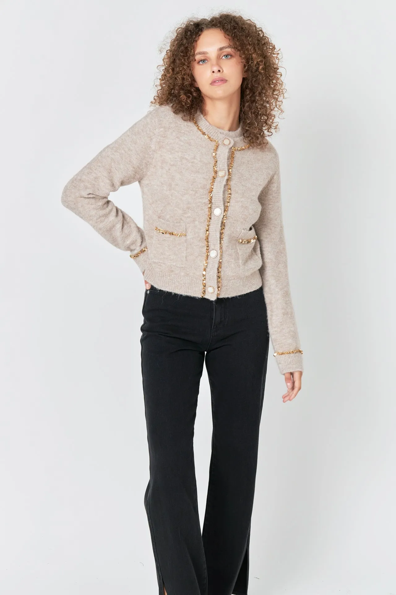 Endless Rose - Sequins Trim Cardigan