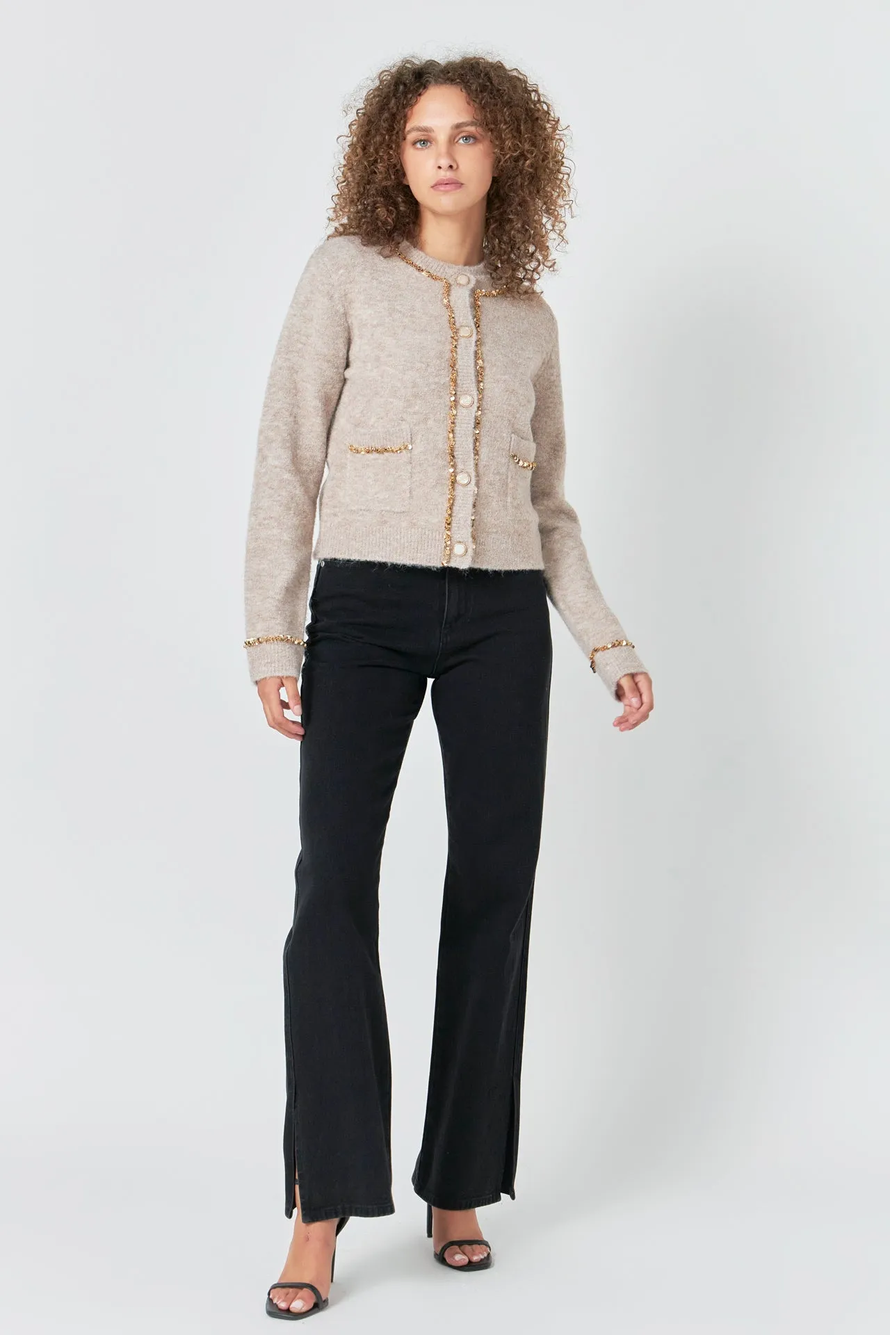 Endless Rose - Sequins Trim Cardigan