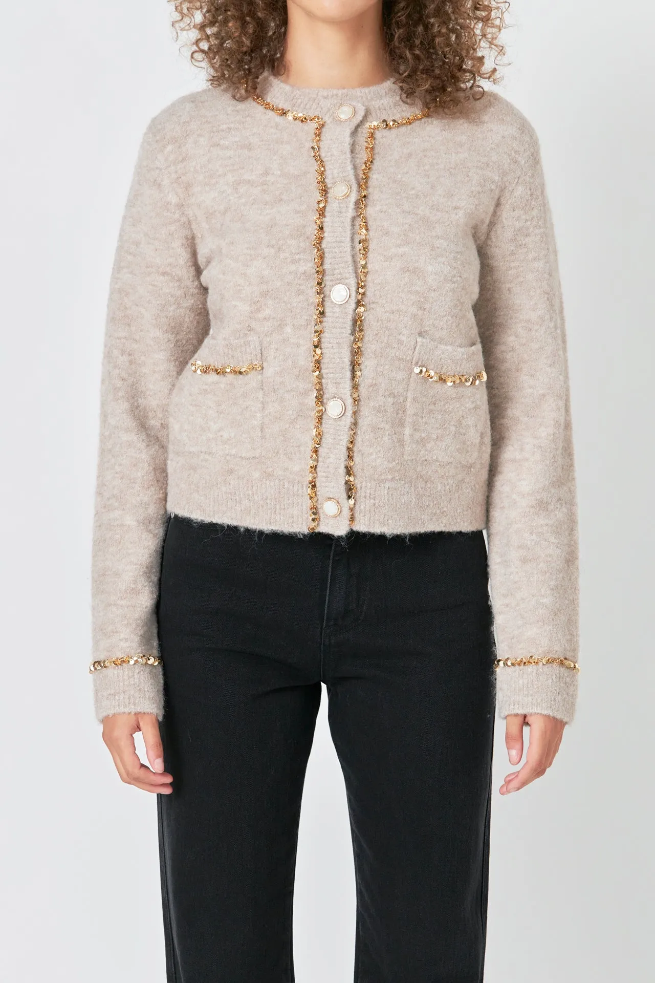 Endless Rose - Sequins Trim Cardigan