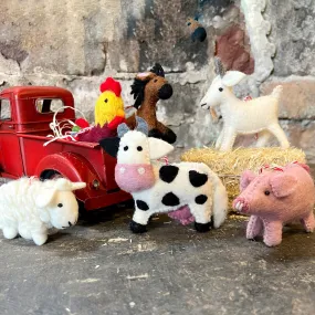 Friendly Farm Animals, Felt Ornament Collection