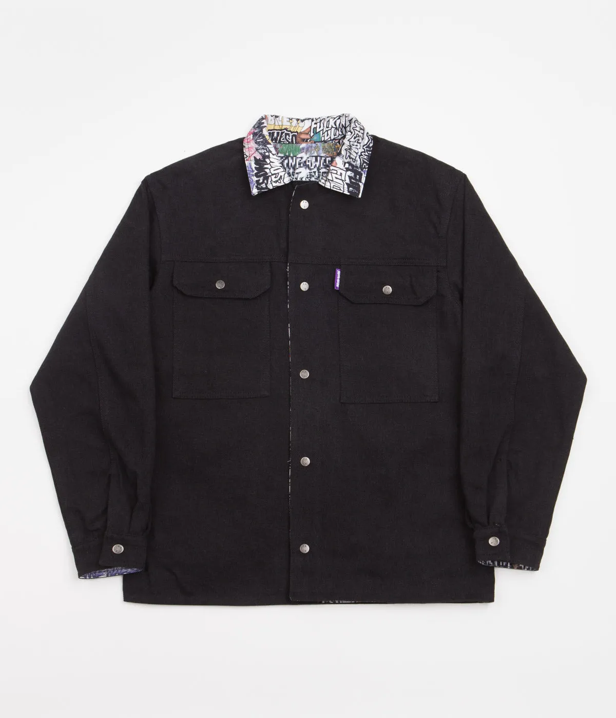 Fucking Awesome Reversible Denim Chore Jacket - Black / All Over Print