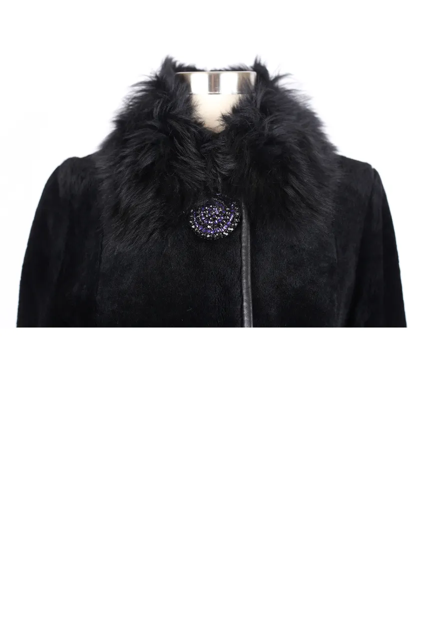 Fur Dress Coat w/ Fur Collar