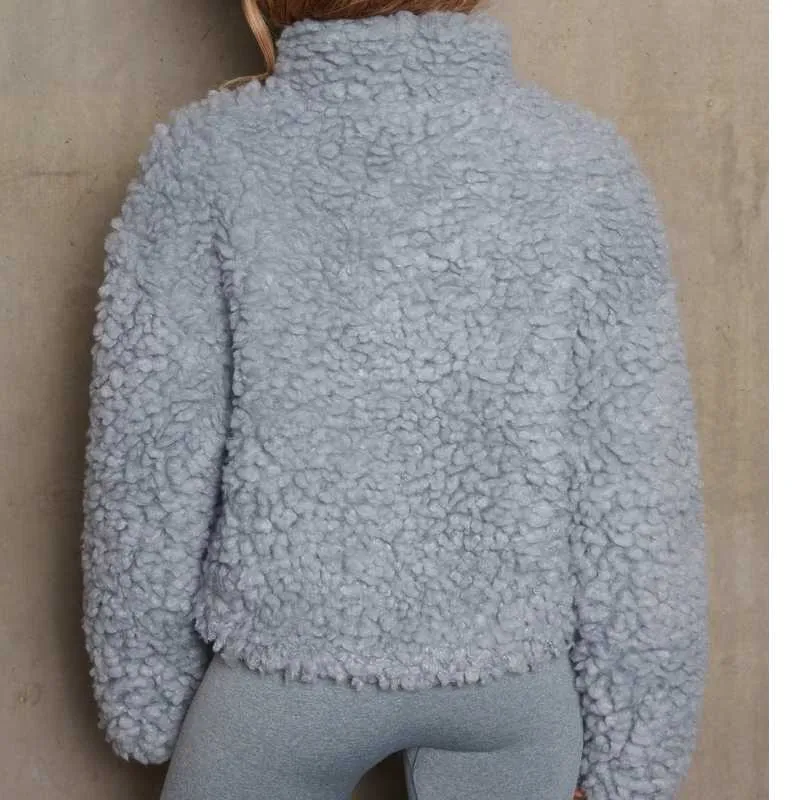 Furry Cropped Teddy Jacket