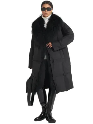 Genuine Lama Fur Premium Down Coat