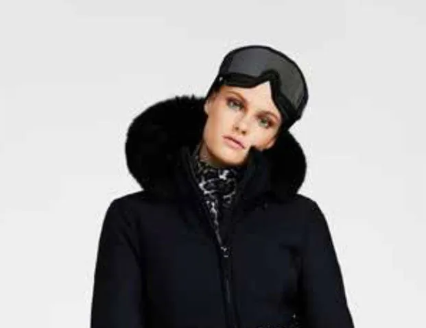 Goldbergh Giselle Black Ski Jacket with Faux Fur Trimmed Hood  and Cuffs