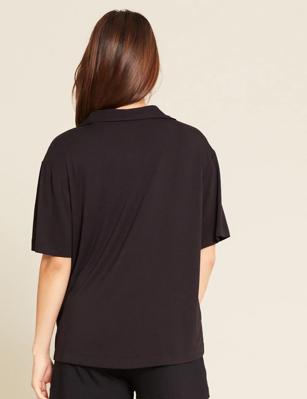 Goodnight Short Sleeve Sleep Shirt - Black