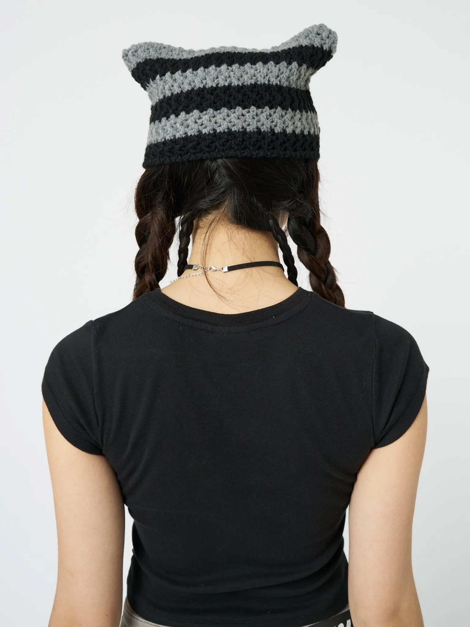 Greta Stripes Tie Knit Hat