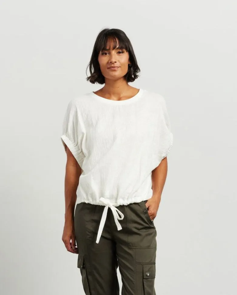 Harlee Top - White Jacquard