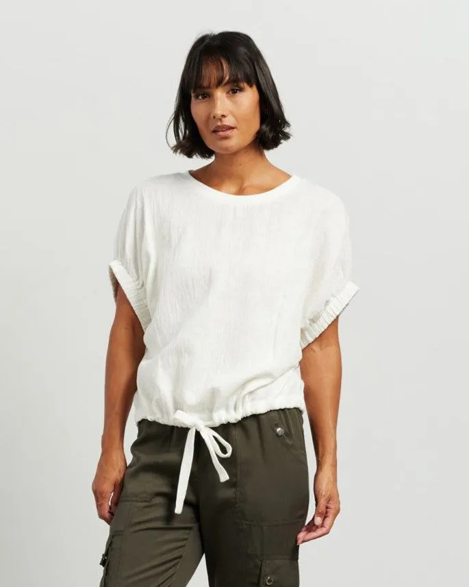 Harlee Top - White Jacquard