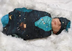 Hot Air Balloon Swaddle   Headband or Hat,Star Baby Blanket,Celestial,Woodland Animal Baby Blanket,Outdoor Adventure Awaits