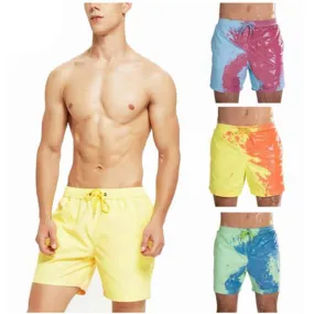 Hzori   Water-Changing  Beach Pants Men's  Large Size Temperature-Sensitive Color-Changing Shorts