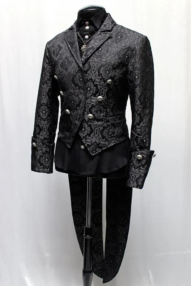 IMPERIAL TAILCOAT - BLACK EDWARDIAN BROCADE