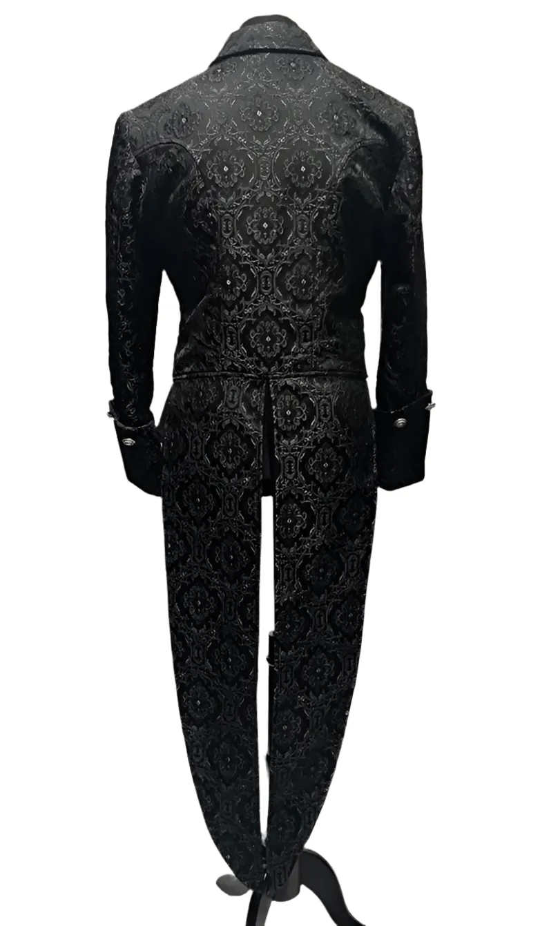 IMPERIAL TAILCOAT - BLACK EDWARDIAN BROCADE