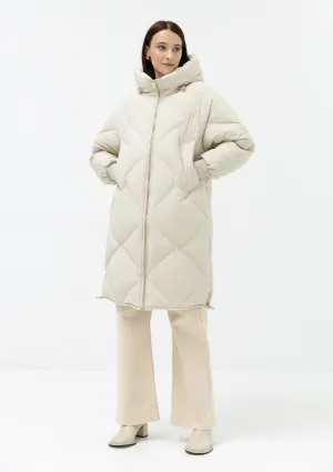 Iris Luxe Japanese Stretch Hi-tech Fabric Down Hooded Coat