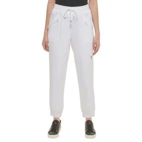 KARL LAGERFELD - Linen Blend Pull On Cargo Pants