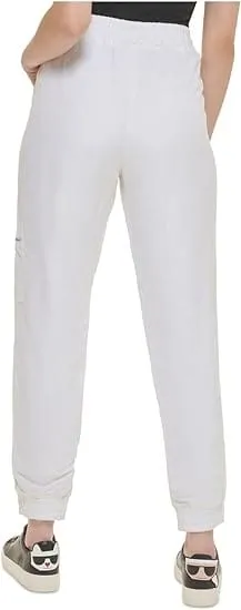 KARL LAGERFELD - Linen Blend Pull On Cargo Pants