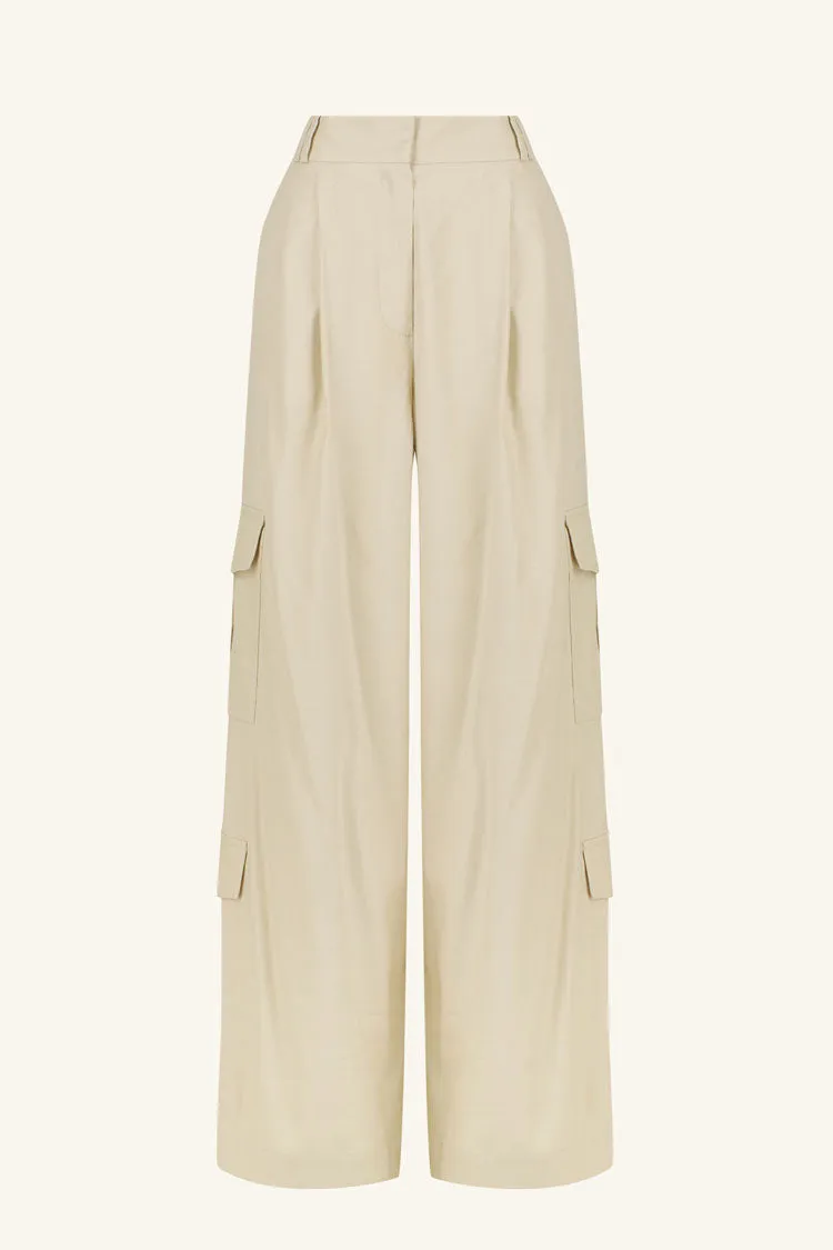 Kasbah Slouch Cargo Pant in Oyster