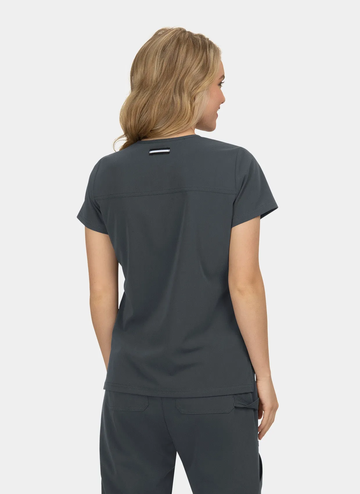 Koi Next Gen Hustle And Heart Scrub Top - Charcoal