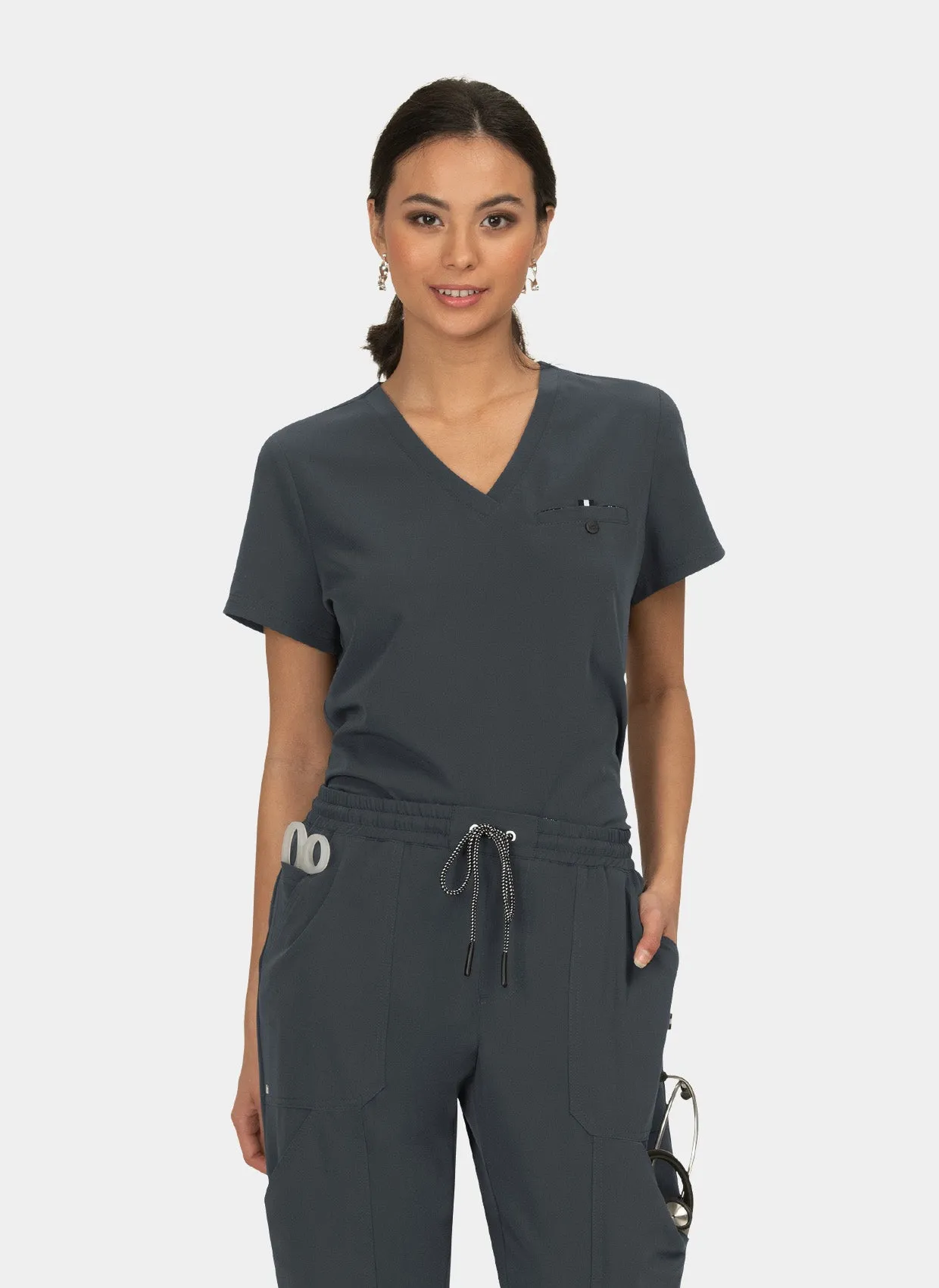 Koi Next Gen Ready To Work Scrub Top - Charcoal