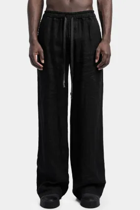 Light linen wide pants, Noir