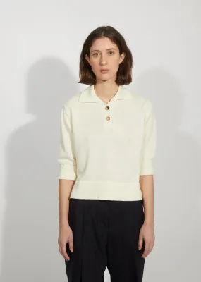 Linen & Wool Polo Sweater