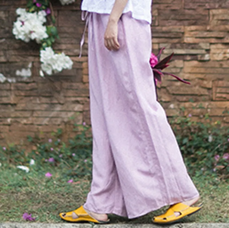 Loose Linen Casual Wide Legs Pants For Women