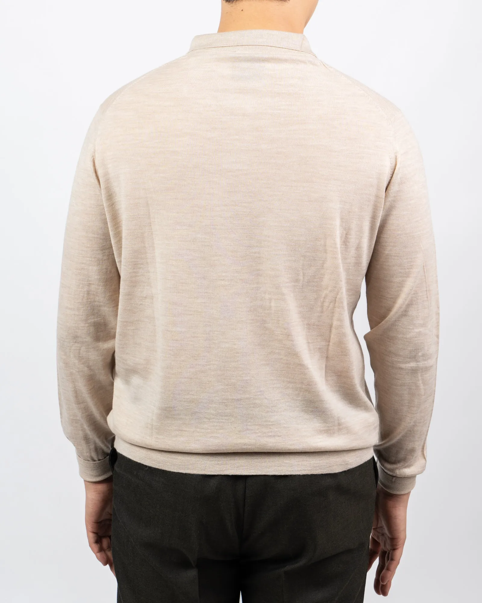 Loro Piana Merino Long Sleeve Polo - Linen