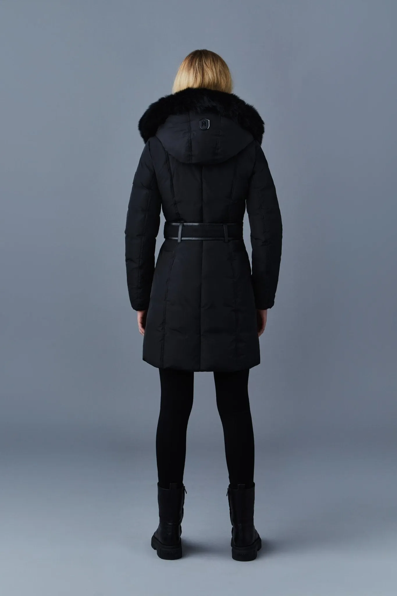 MACKAGE KAY-BX - Down Coat With Blue Fox Fur Signature Mackage Collar