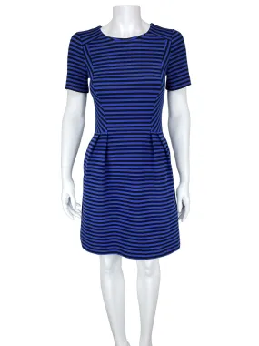 Madewell, Women's Striped Ottoman Knit Dress, Cobalt/Black, Size 0