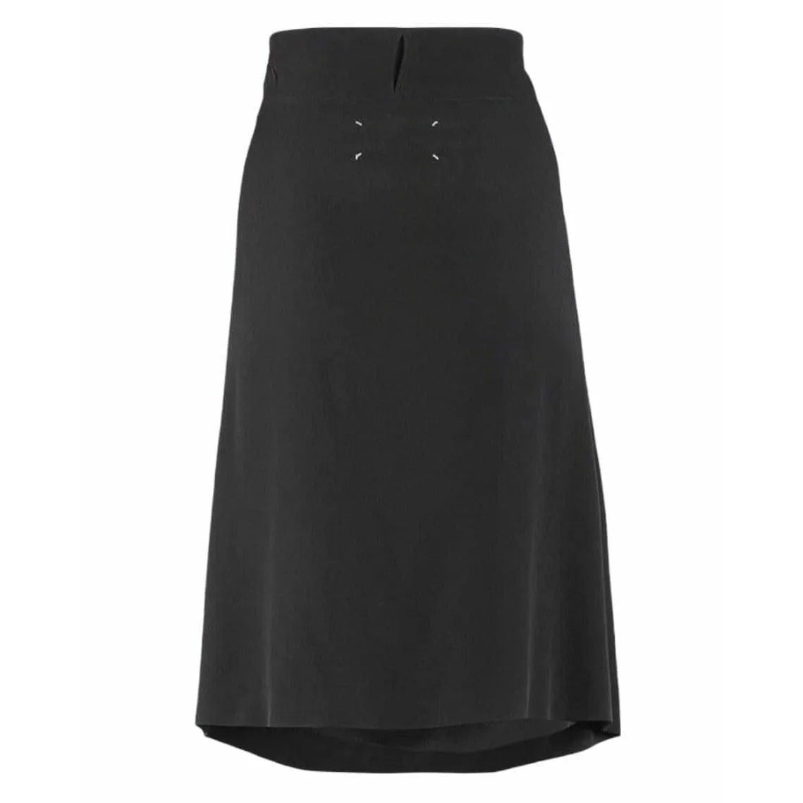 Maison Martin Margiela Black Draped Waist Mid Length Skirt