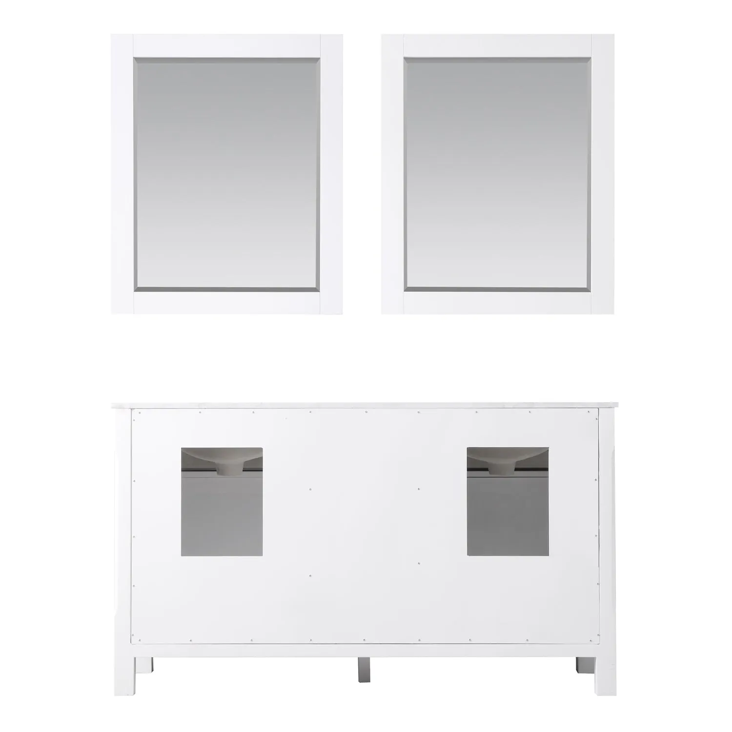 Maribella 60" Double Bathroom Vanity Set with Carrara White Marble Countertop