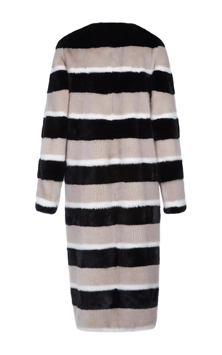 Marilena Long Multi Mink Fur Coat