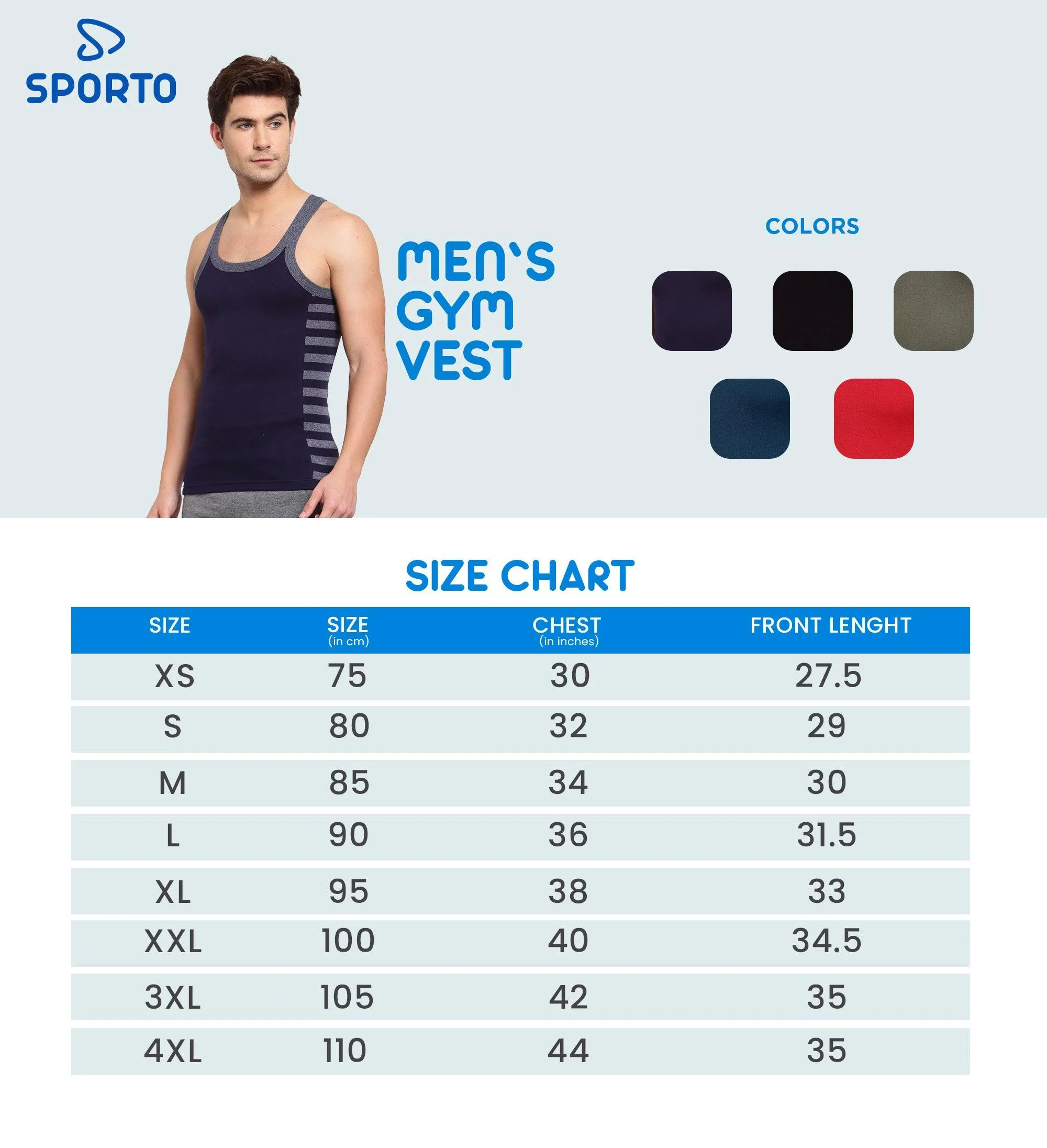 Men's Gym Vests with Designed Side Contrast Panel - Pack of 2 (Black & Olive)