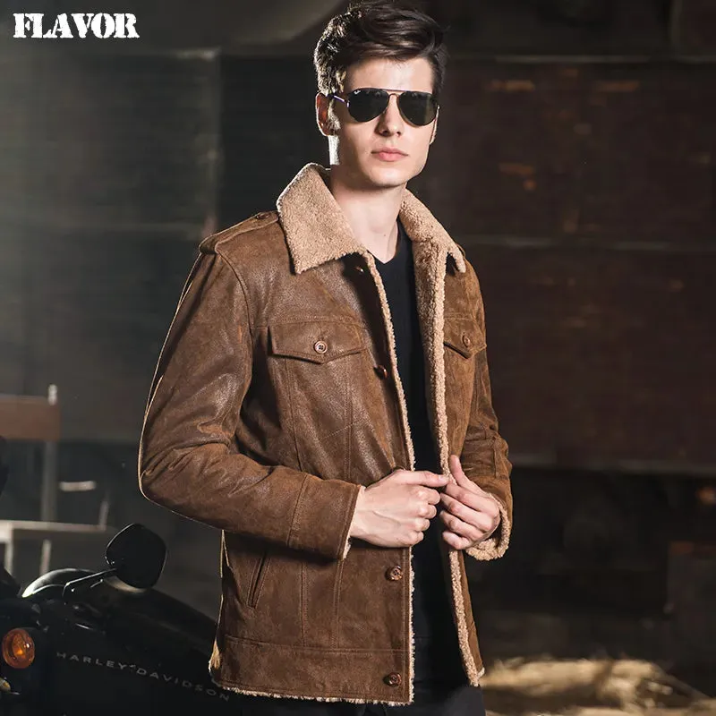 Men's Pigskin Denim Leather Jacket