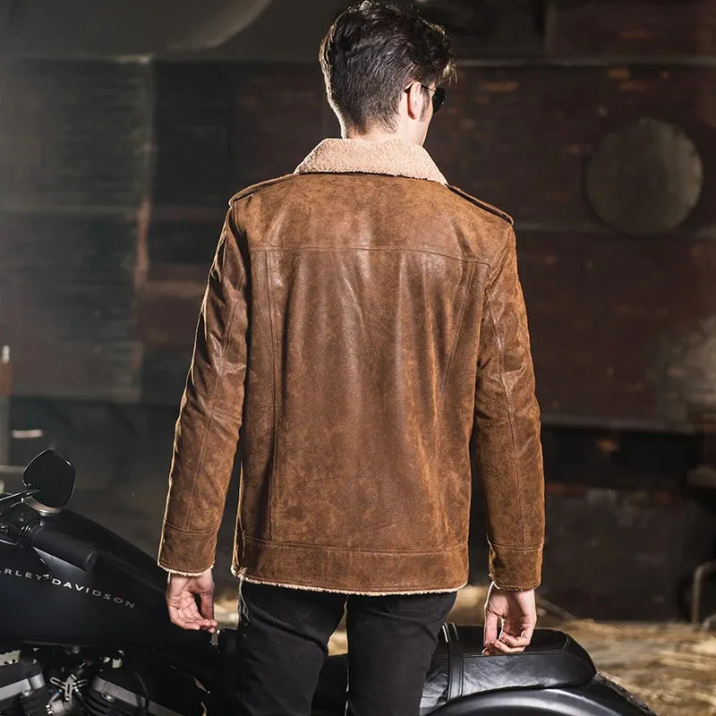 Men's Pigskin Denim Leather Jacket