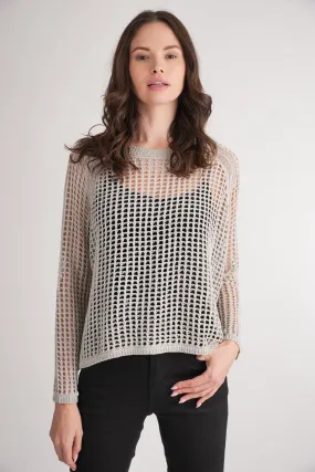 Meshed Up Sweater-Pewter