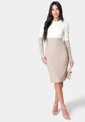 Midi Color Block Sweater Dress