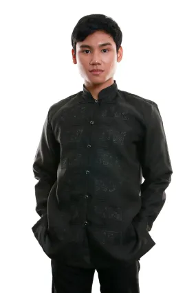 MJ14 - Jusi Barong Tagalog Full-Open Black