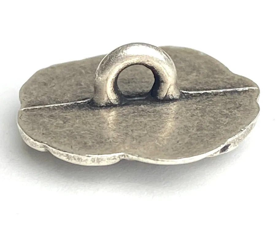 Nambe' Rose Antique Silver 11/16" Shank Back Metal Button 1mm  #FJ-36