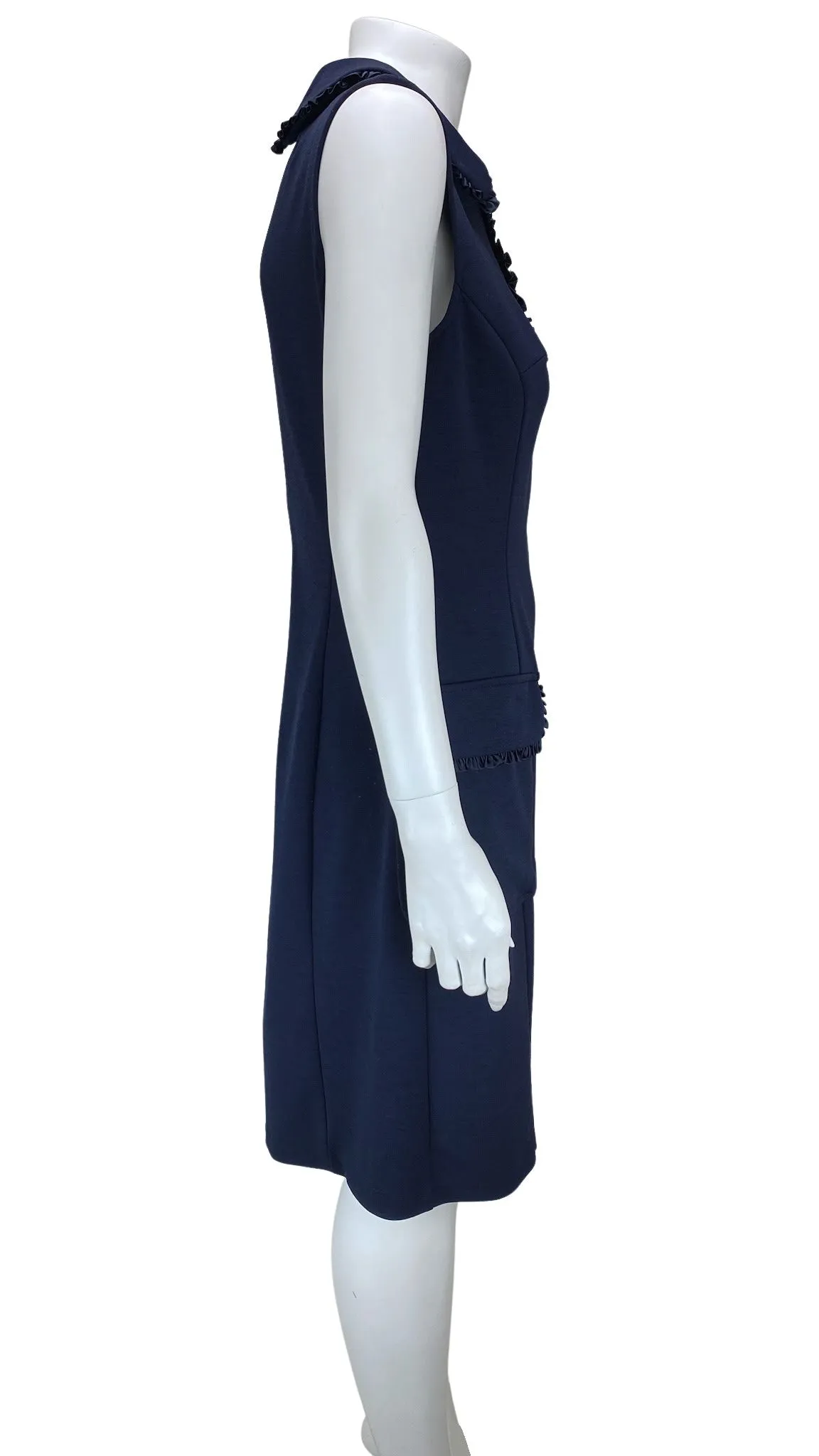 Nanette Lepore, Women's Ruffle-Trim Crepe Dress, Navy, Size 8