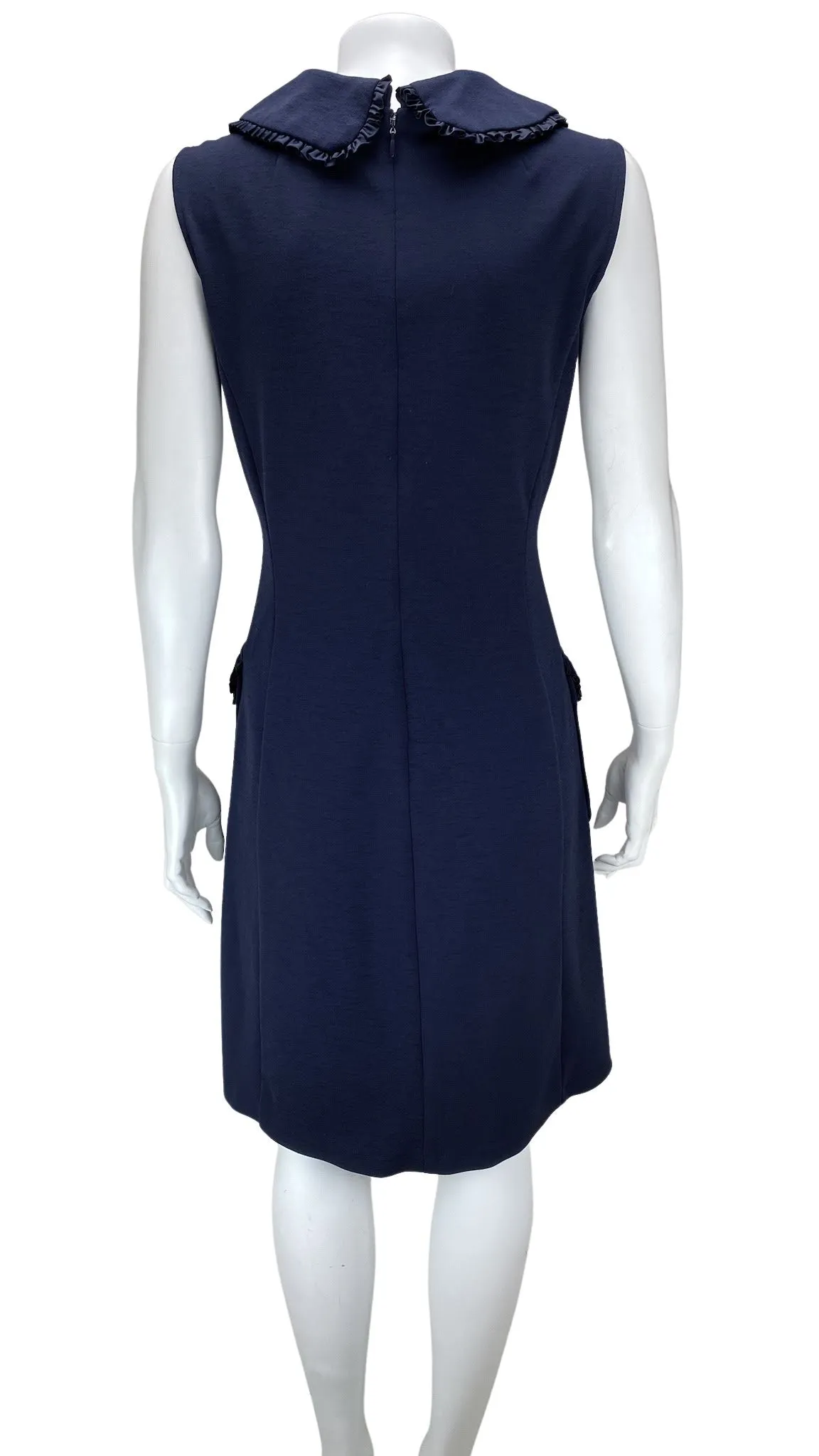 Nanette Lepore, Women's Ruffle-Trim Crepe Dress, Navy, Size 8