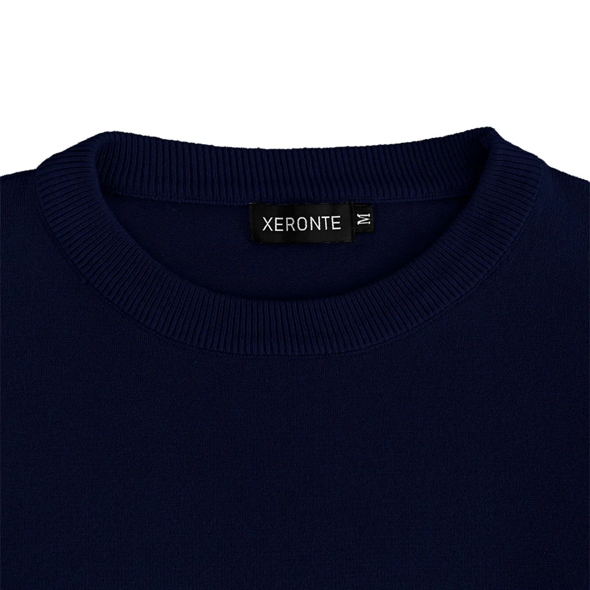 Navy Blue Mens Knit Classic Crew Neck Sweater