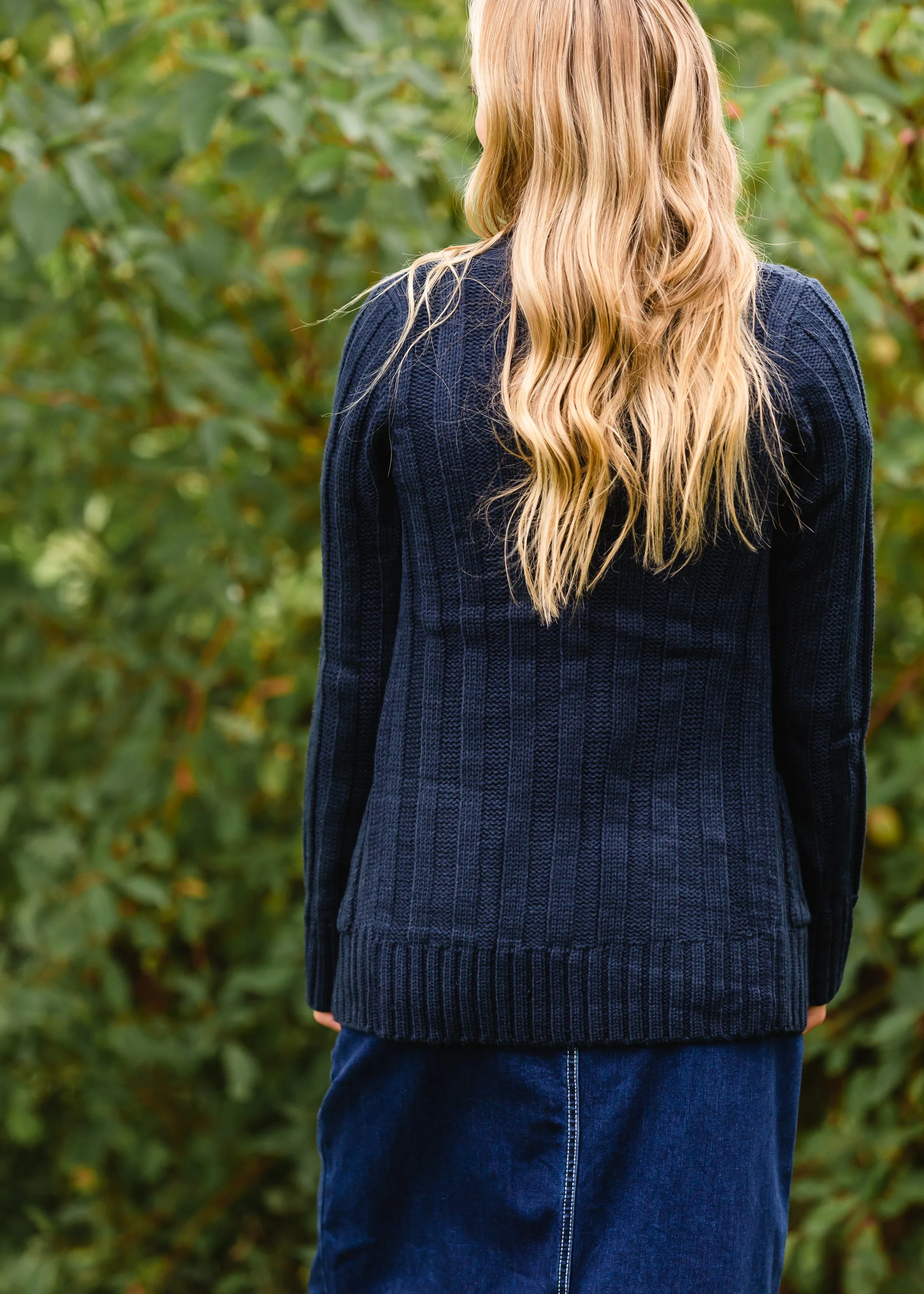 Navy Knitted Cardigan Jacket - FINAL SALE