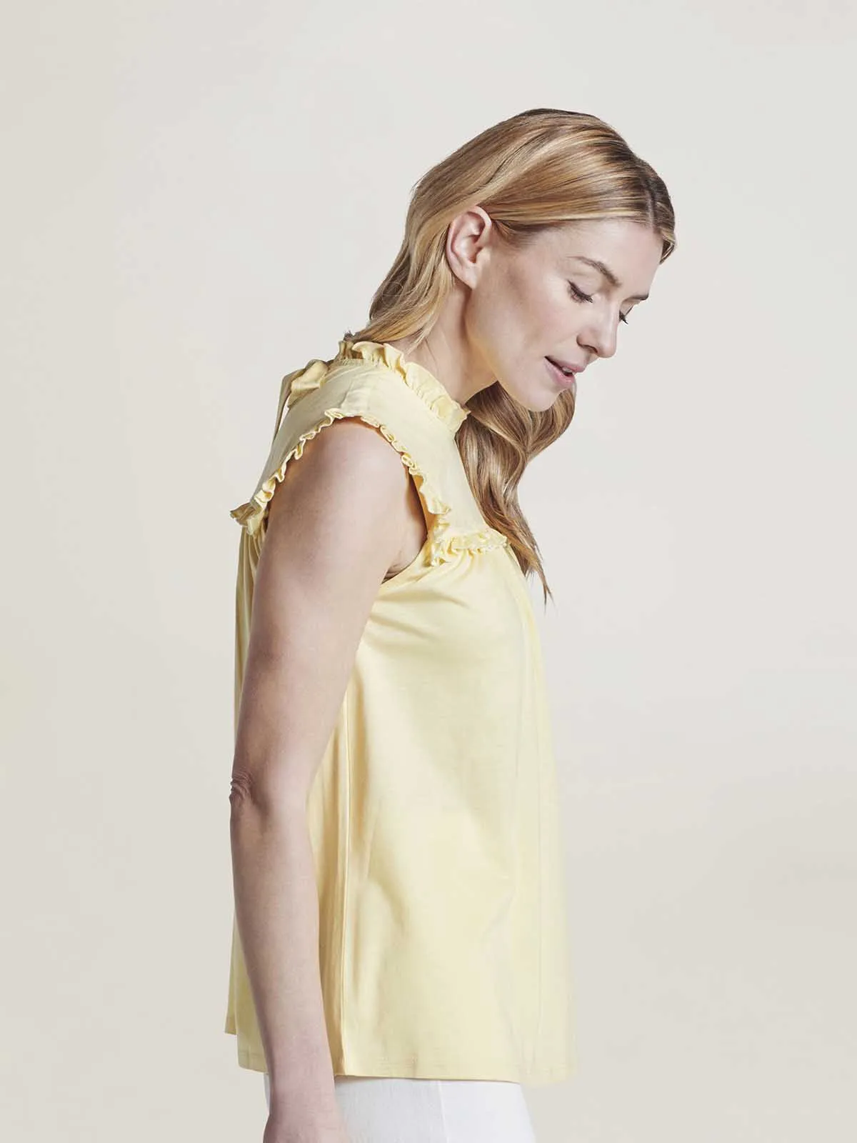 Noemi Tencel™ Sleeveless Bib Top - Light Chartreuse Yellow