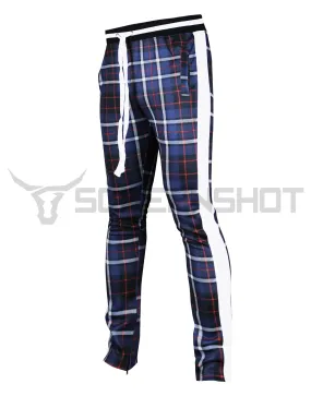 P41902-PATTERN PRINTED TRACK PANTS-NAVY