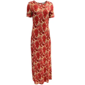 Paco Rabanne Coral Jacquard Knit Maxi Dress