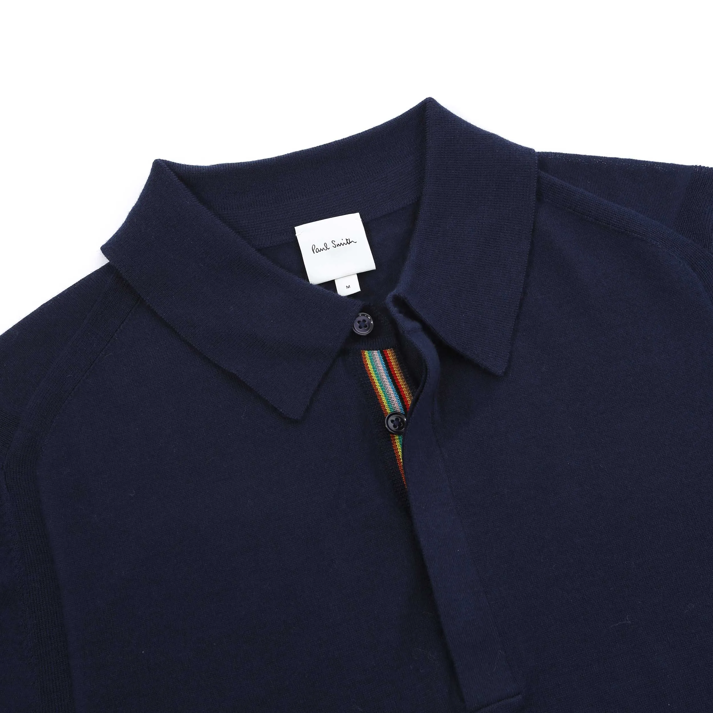 Paul Smith Sweater LS Polo in Navy