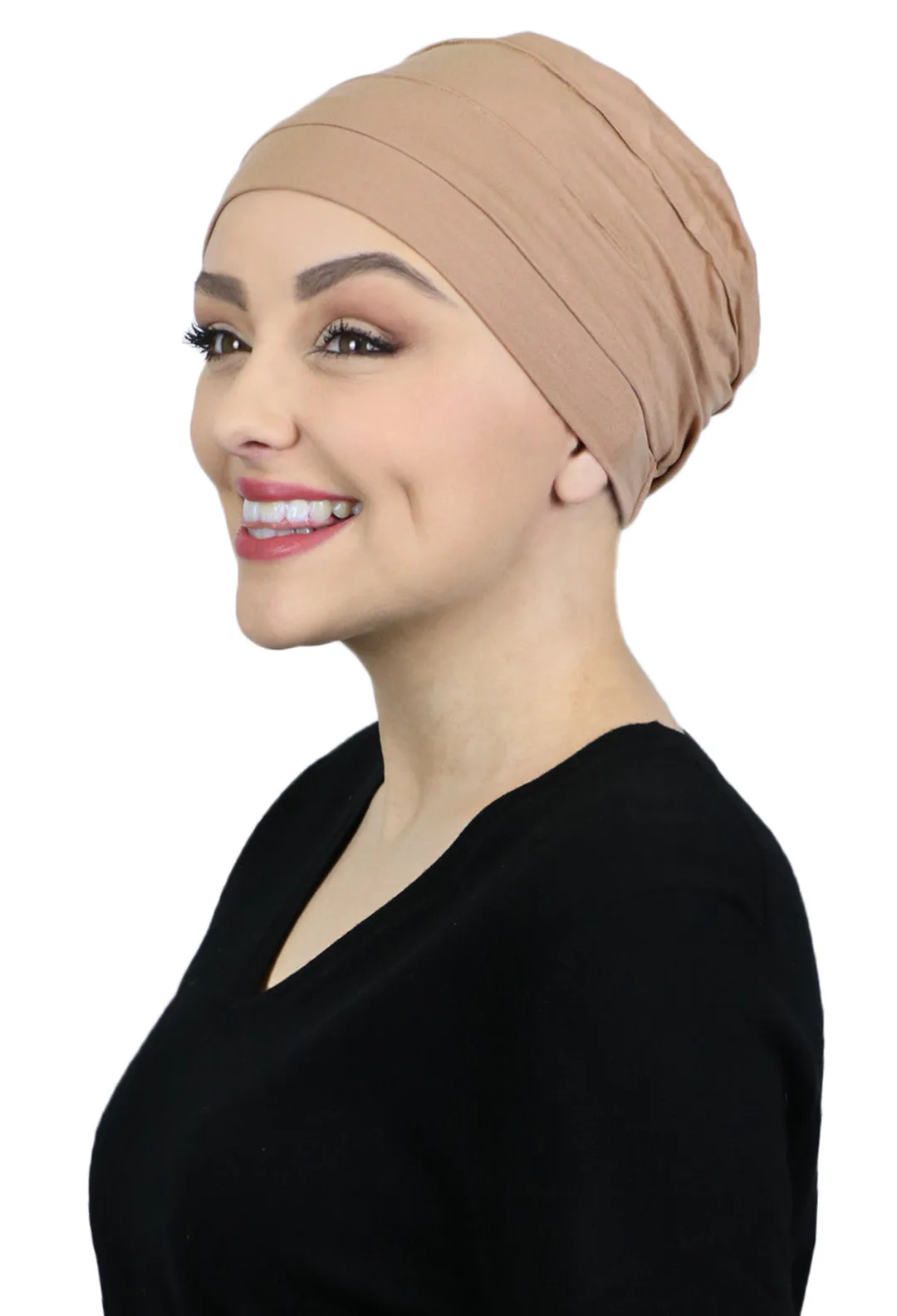 PETITE Bamboo 3 Seam Turban Hat Chemo Headwear for Small Heads 50  UPF